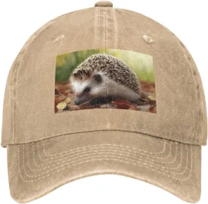 Hedgehog Unisex Baseball Cap Breathable Cotton Trucker Hat Classic Denim Dad Hat Summer Sun Hat