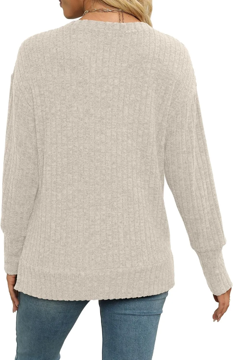 Heymiss Womens Sweaters Dressy Casual Crewneck Long Sleeve Shirts Loose Fall Fashion Sweatshirts