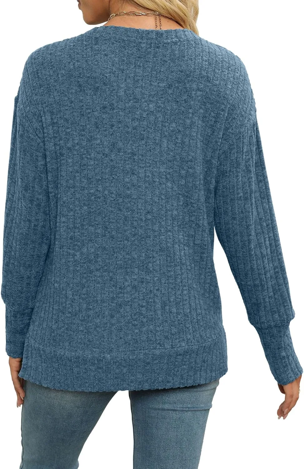 Heymiss Womens Sweaters Dressy Casual Crewneck Long Sleeve Shirts Loose Fall Fashion Sweatshirts