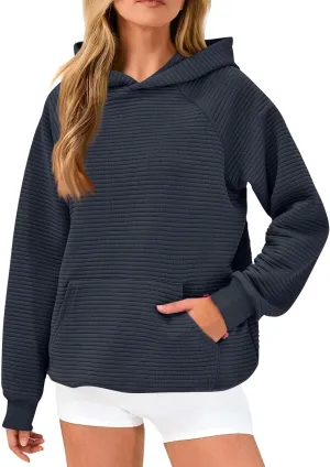 Hoodies For Teen Girls Long Sleeve Western Sweatshirts Knit Fall Sweaters Casual Solid Tunic Pullover With Pocket