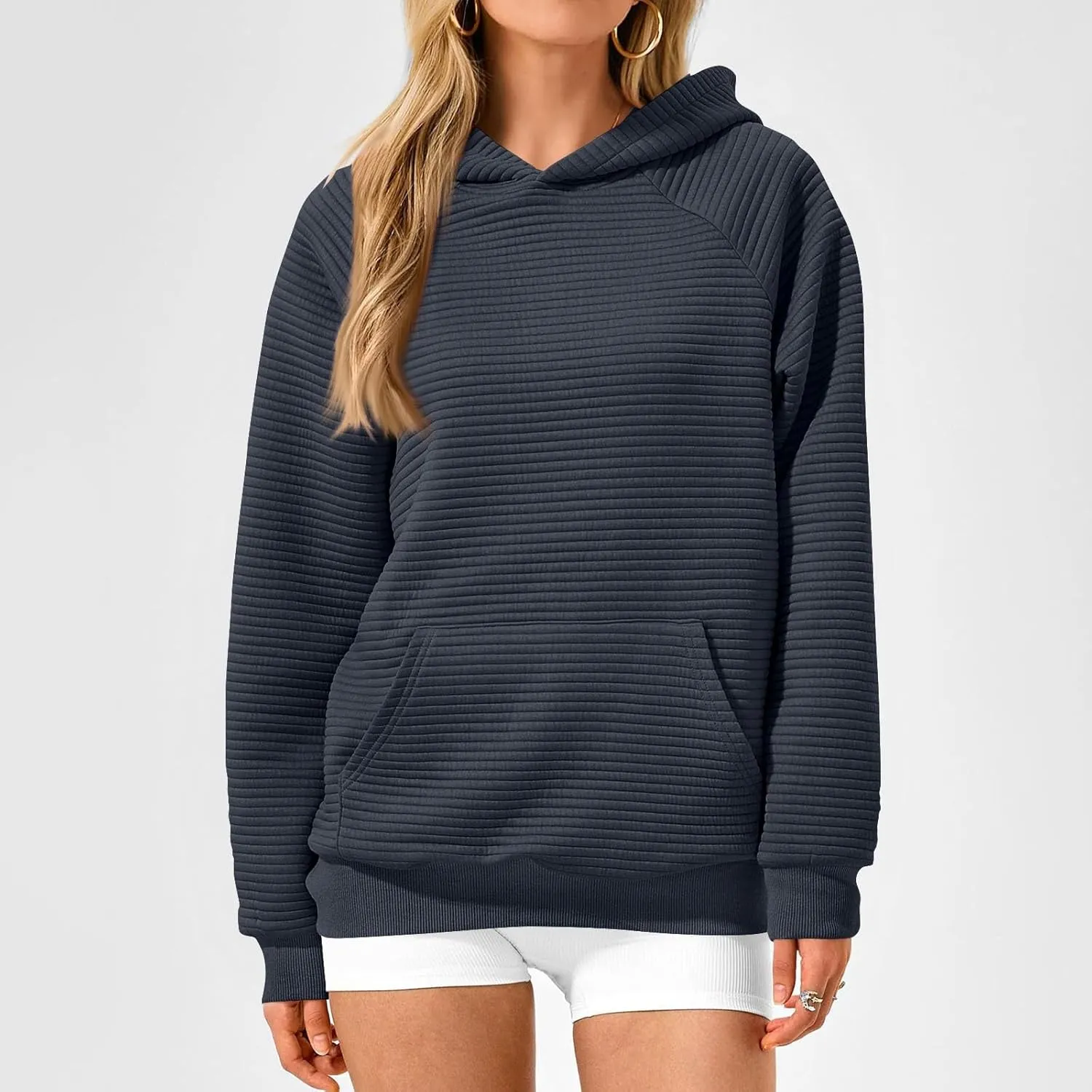 Hoodies For Teen Girls Long Sleeve Western Sweatshirts Knit Fall Sweaters Casual Solid Tunic Pullover With Pocket