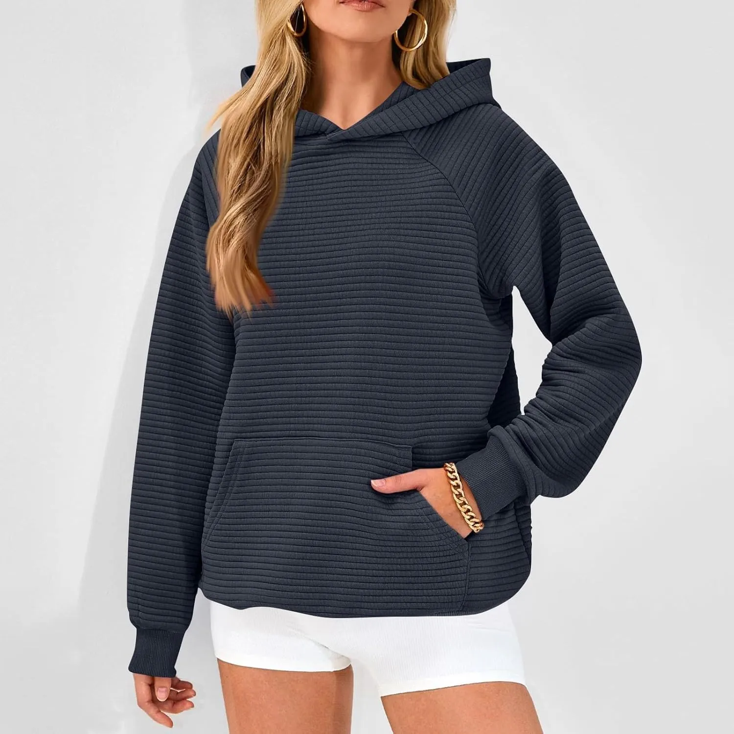 Hoodies For Teen Girls Long Sleeve Western Sweatshirts Knit Fall Sweaters Casual Solid Tunic Pullover With Pocket