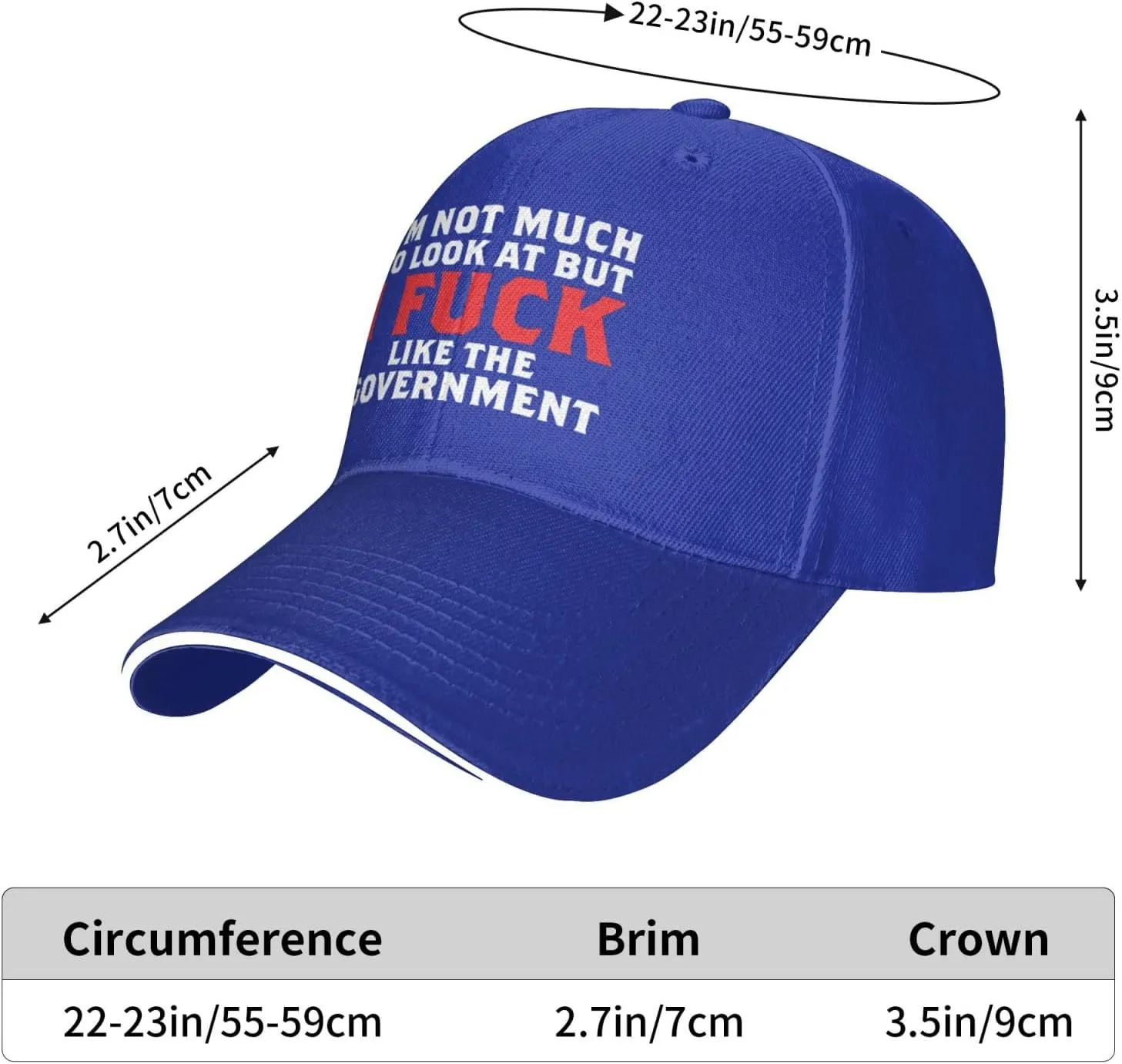 I Fucking Like The Government Hat Mens Wide Brim Baseball Cap Adjustable Low Profile Sports Dad Hats