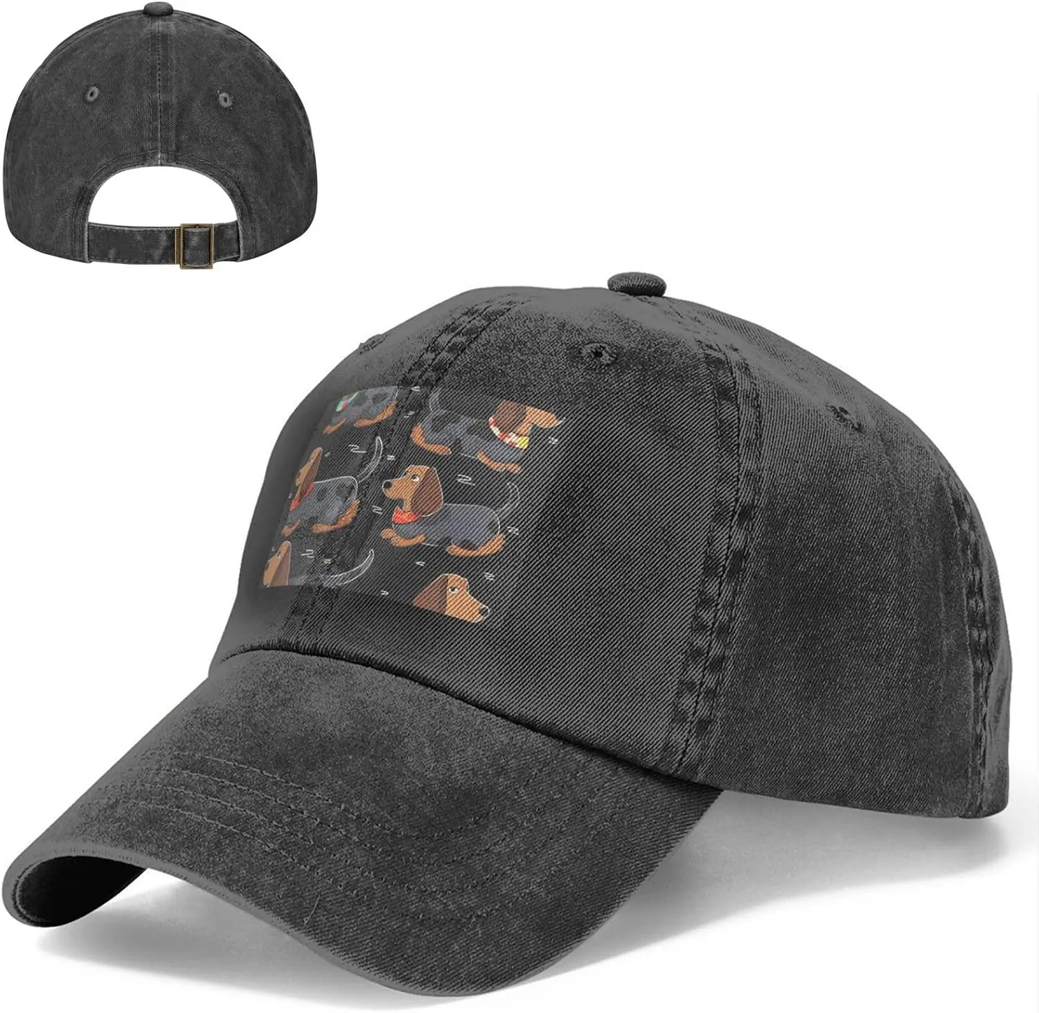 I Love My Dog Dachshunds Unisex Baseball Cap Breathable Cotton Trucker Hat Classic Denim Dad Hat Summer Sun Hat