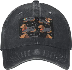 I Love My Dog Dachshunds Unisex Baseball Cap Breathable Cotton Trucker Hat Classic Denim Dad Hat Summer Sun Hat