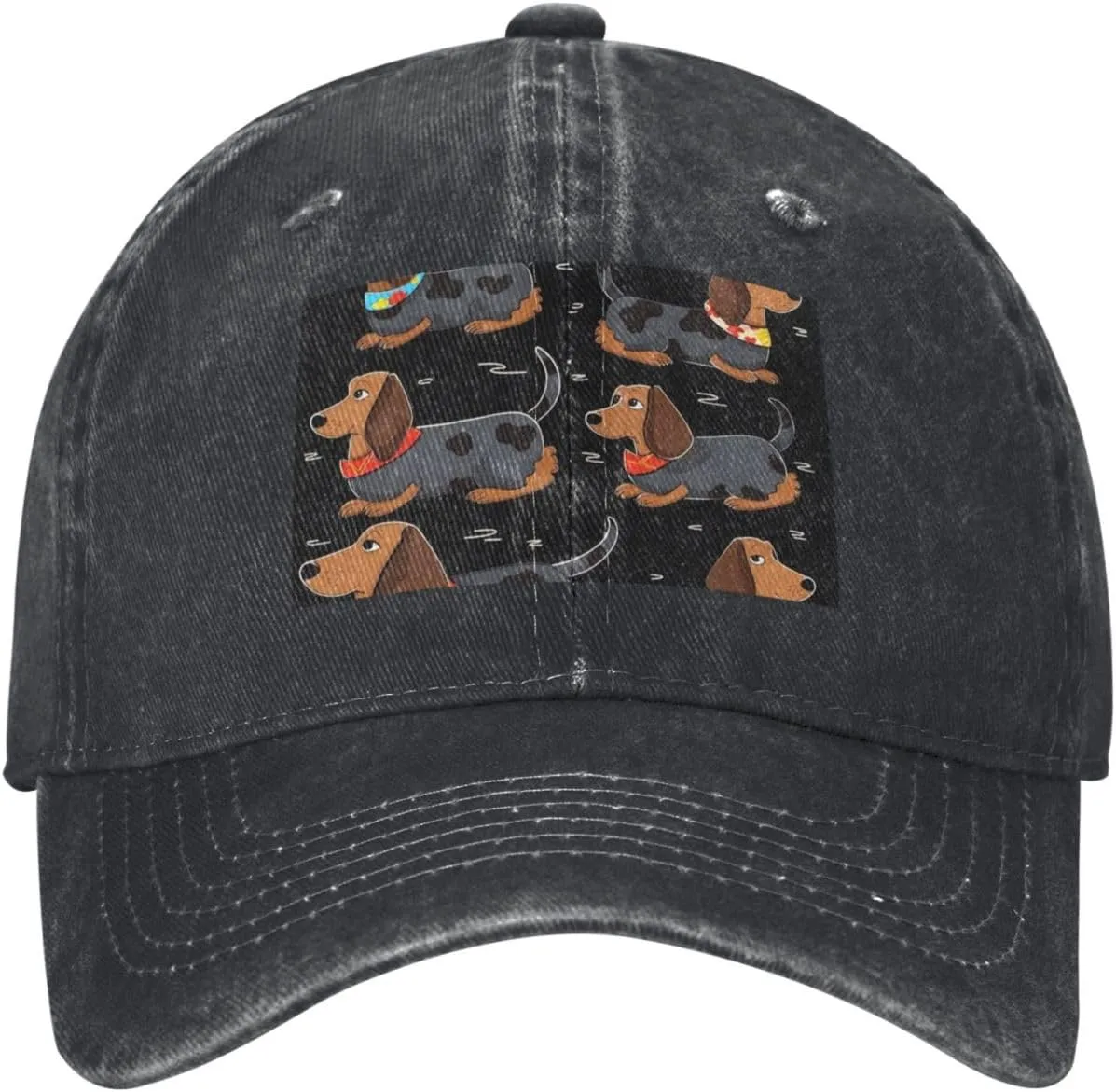 I Love My Dog Dachshunds Unisex Baseball Cap Breathable Cotton Trucker Hat Classic Denim Dad Hat Summer Sun Hat