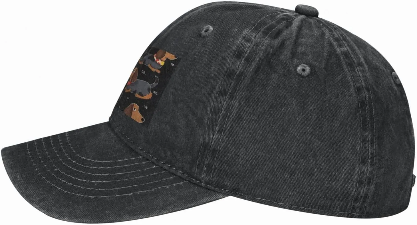 I Love My Dog Dachshunds Unisex Baseball Cap Breathable Cotton Trucker Hat Classic Denim Dad Hat Summer Sun Hat