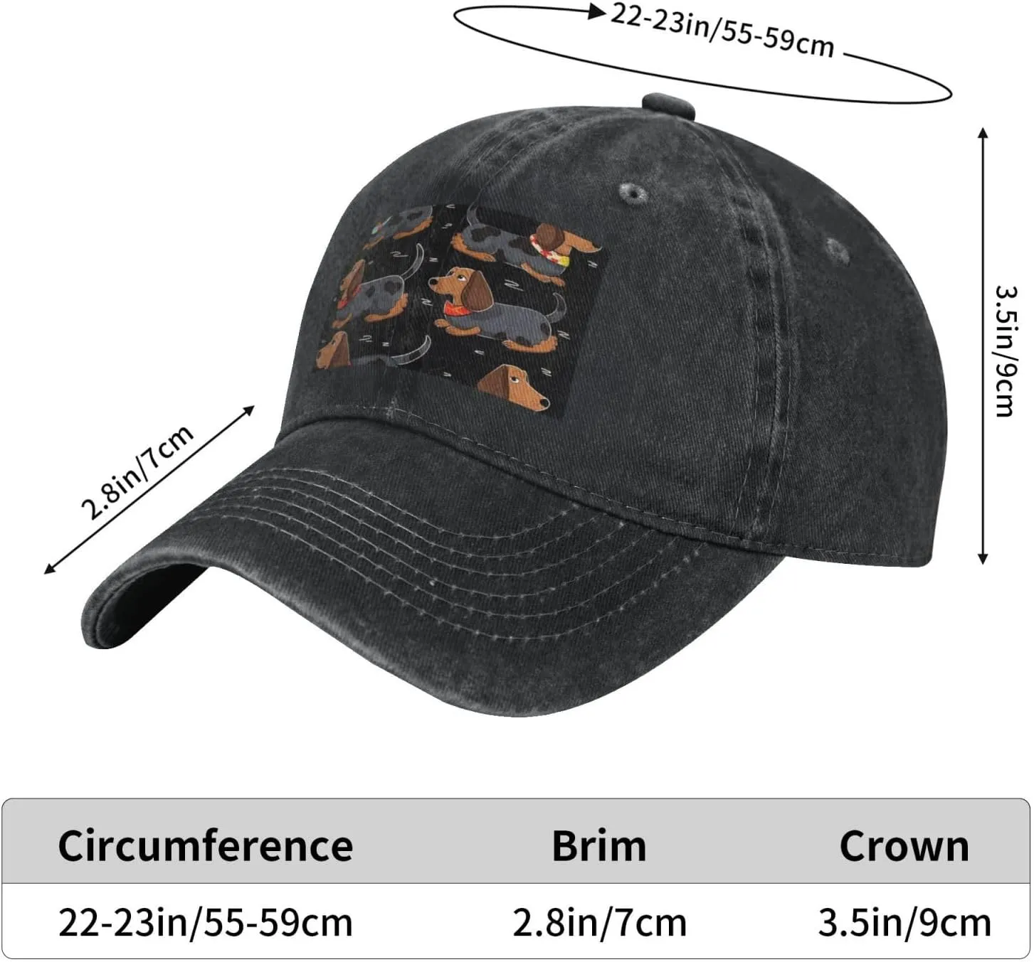 I Love My Dog Dachshunds Unisex Baseball Cap Breathable Cotton Trucker Hat Classic Denim Dad Hat Summer Sun Hat