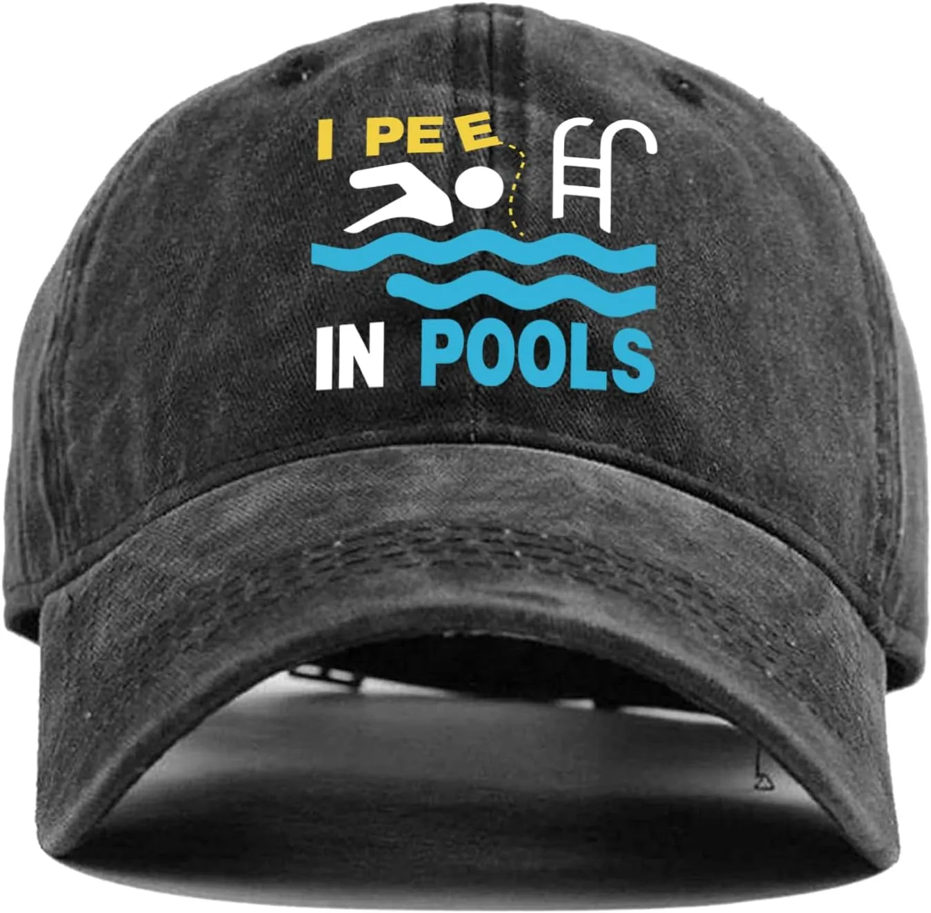 I Peed in The Pool, Funny Baseball Caps, Funny Hats, Funny Beach Hats, Summer Outdoor Sports Sun Hats, Adjustable Cotton Baseball caps for Men and Women Dark Grey