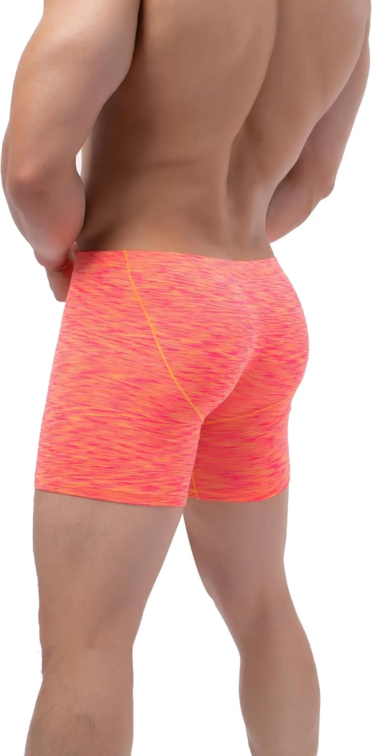 IKINGSKY Men's Quick-dry Long Leg Boxer Briefs Sexy Bulge Trunks No Ride Up Shorts Underwear Seamless Front Under Panties
