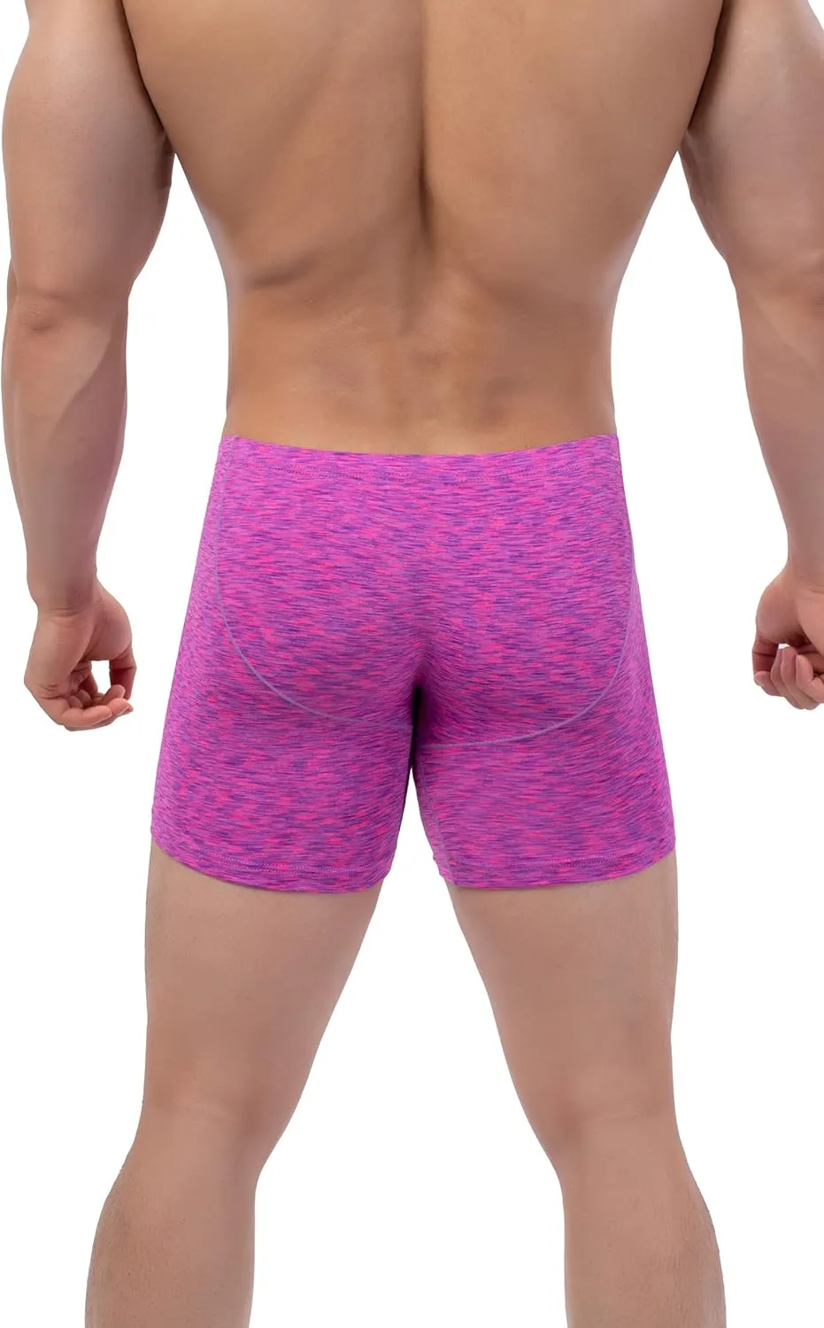 IKINGSKY Men's Quick-dry Long Leg Boxer Briefs Sexy Bulge Trunks No Ride Up Shorts Underwear Seamless Front Under Panties