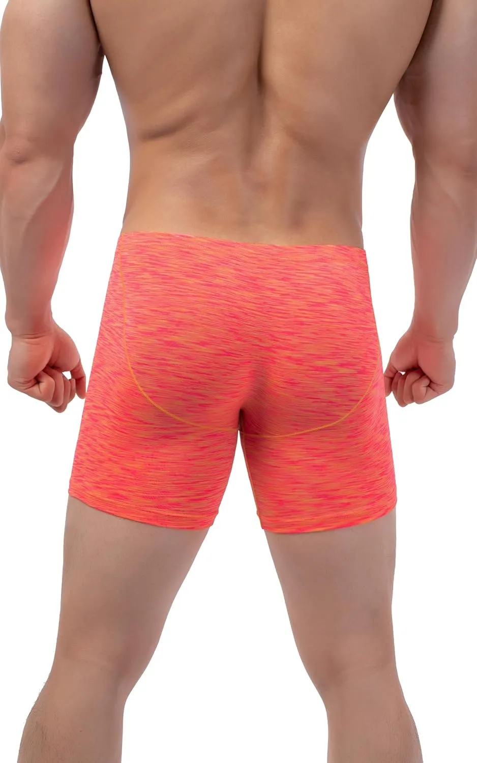 IKINGSKY Men's Quick-dry Long Leg Boxer Briefs Sexy Bulge Trunks No Ride Up Shorts Underwear Seamless Front Under Panties