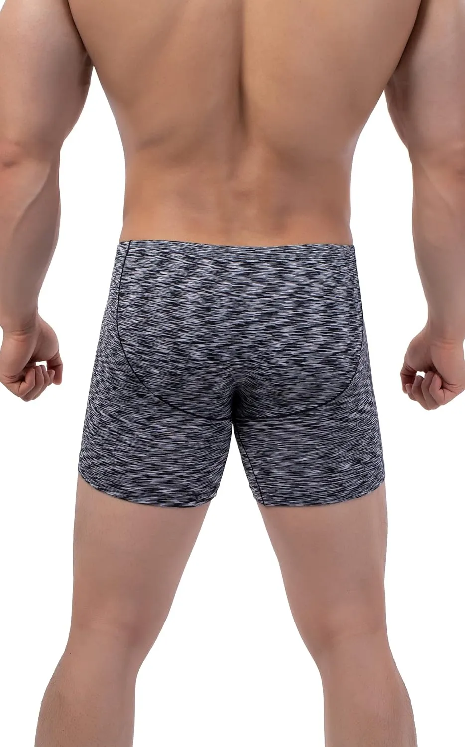 IKINGSKY Men's Quick-dry Long Leg Boxer Briefs Sexy Bulge Trunks No Ride Up Shorts Underwear Seamless Front Under Panties