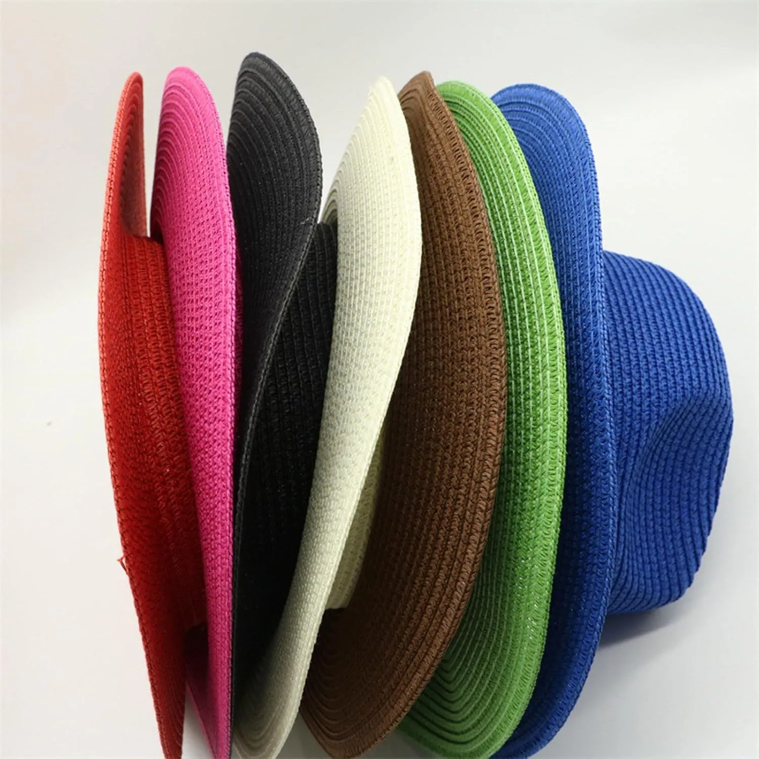in Wide Brim Hats for Summer Sunshine Beach Trip Ivory and Brown Adjustable Hats for Women