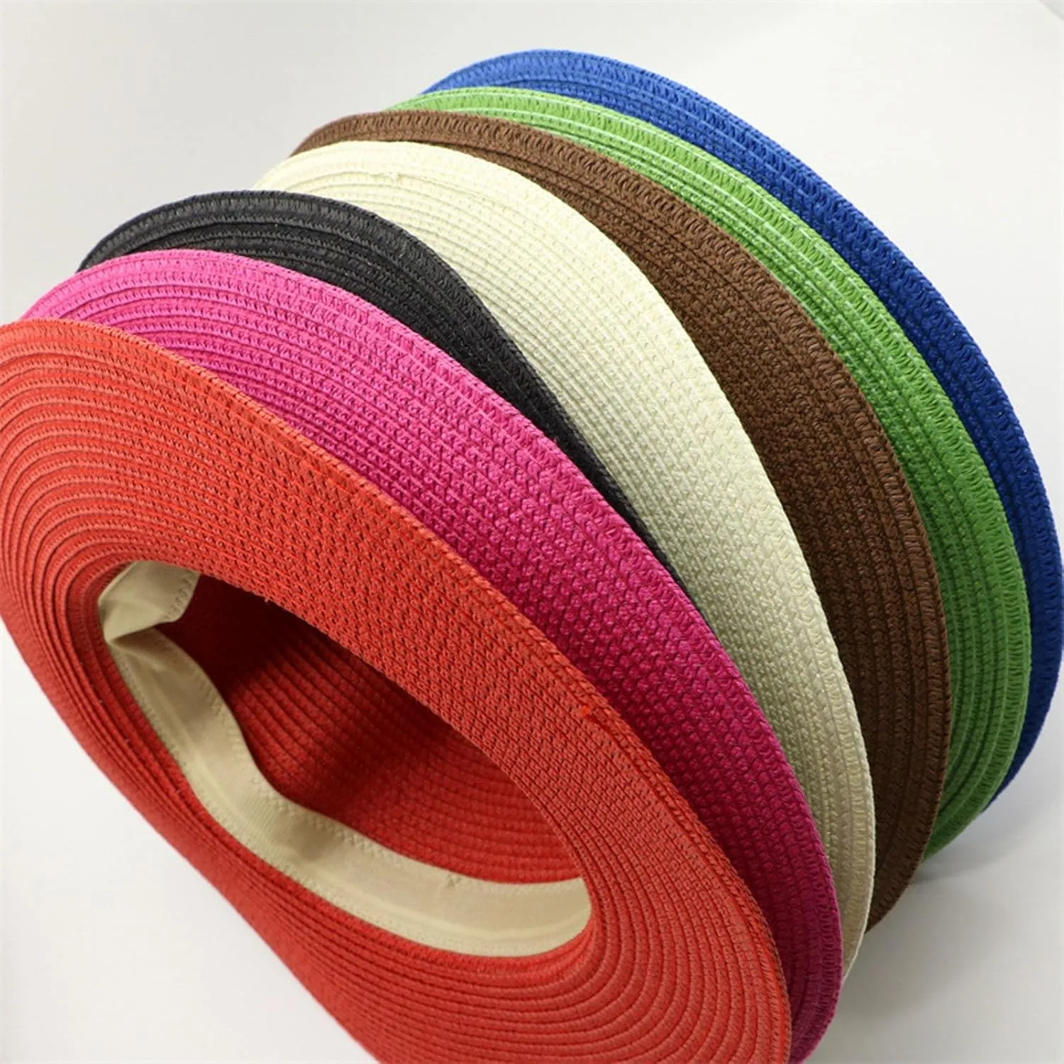 in Wide Brim Hats for Summer Sunshine Beach Trip Ivory and Brown Adjustable Hats for Women