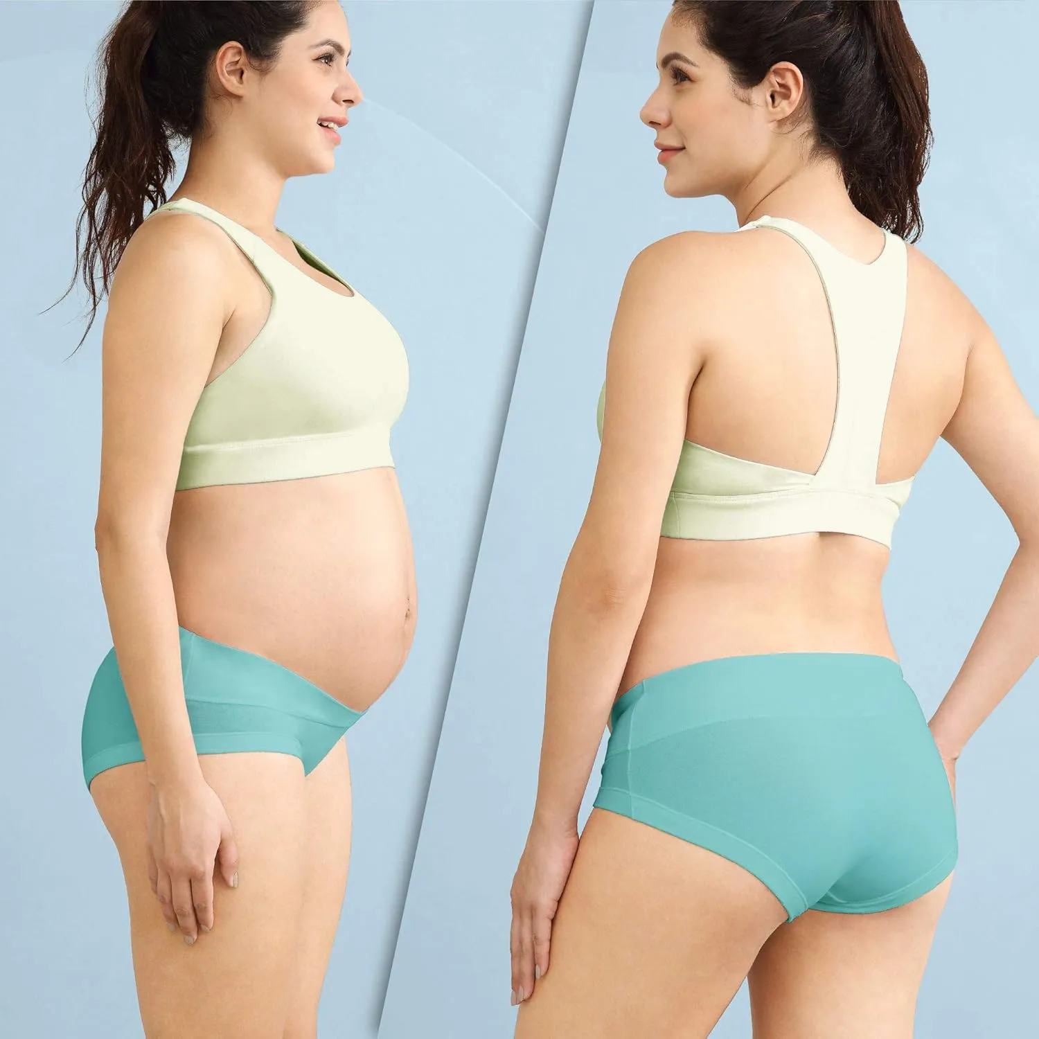 Intimate Portal Maternity Underwear Cotton Pregnancy Postpartum Panties Under the Bump Boyshort Briefs