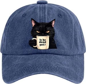 is He Dead Yet Hats for Men Women Adjustable Vintage Baseball Cap Workout Running Athletic Trucker Hat Headwear