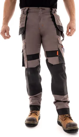 Juicy Trendz Men's Heavy Duty Work Cargo Pants – Reinforced Knees, Multi-Pocket Trousers for Construction & Mechanics