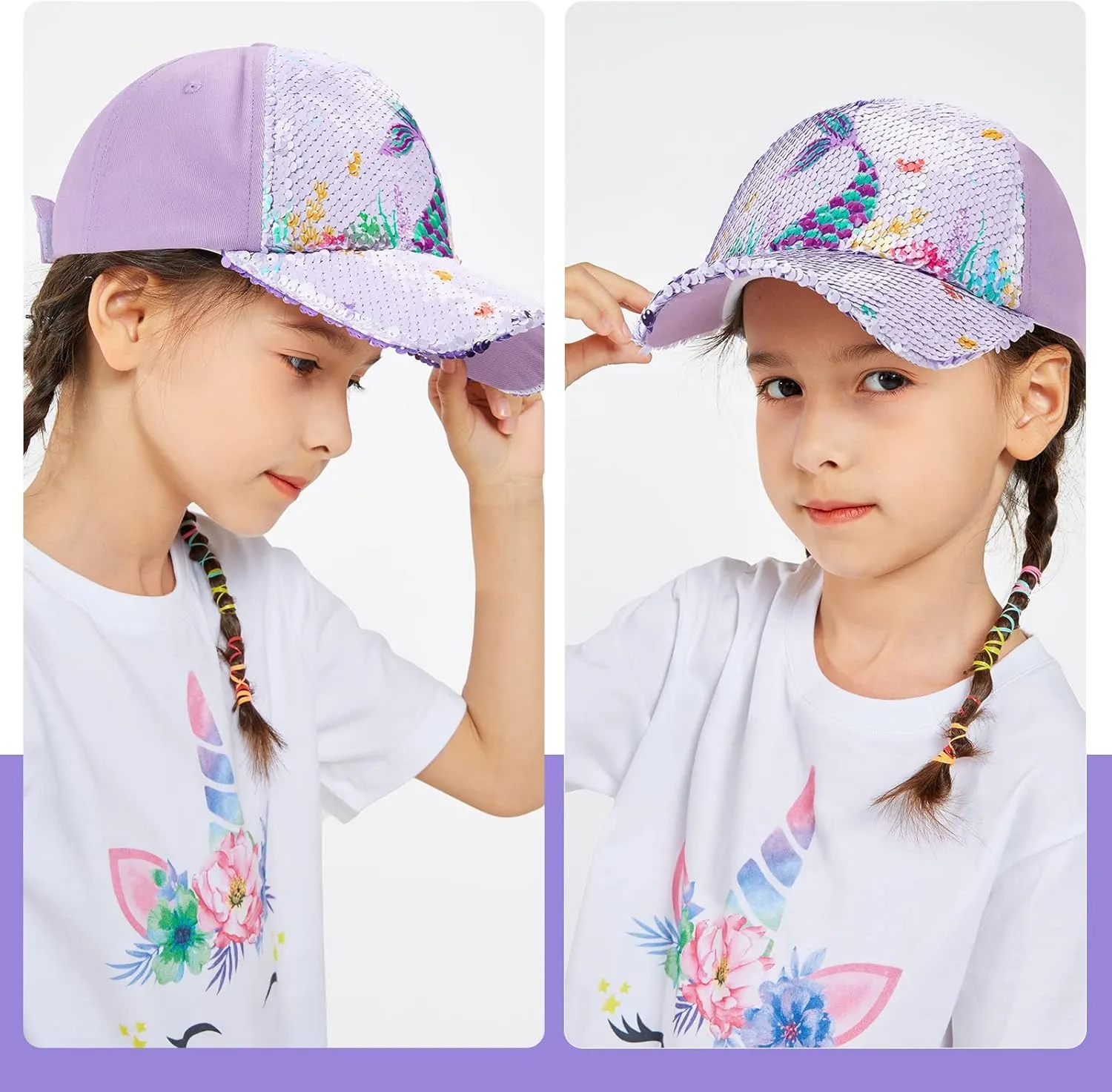 Kids Baseball Hat Unicorn Girls Baseball Cap Toddler Trucker Hat Girls Hats for Kids Ages 4-8