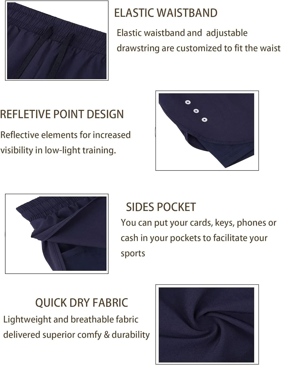 KOJOOIN Athletic Shorts for Women Quick Dry, High Waisted Womens Running Workout Gym Shorts with Pocket