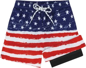 Komorebi Boys Swim Trunks with Compression Liner Swim Shorts Kids Quick Dry UPF 50  Bathing Suit Boys' Swimwear 8-16T