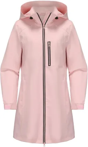 Kubbon Women's Raincoat Lightweight Waterproof Hooded Trench Coats Casual Long Sleeve Active Outdoor Windbreaker with Pocket