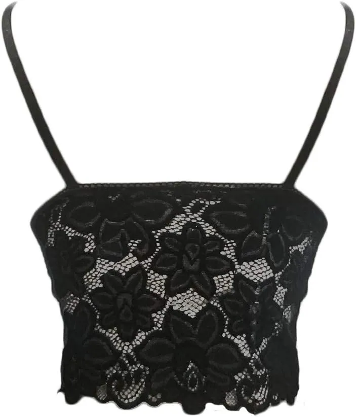 Lace Bralette for Women Padded Breathable Sexy V Neck Camisoles Lace Bra Seamless Wireless Bras Vest