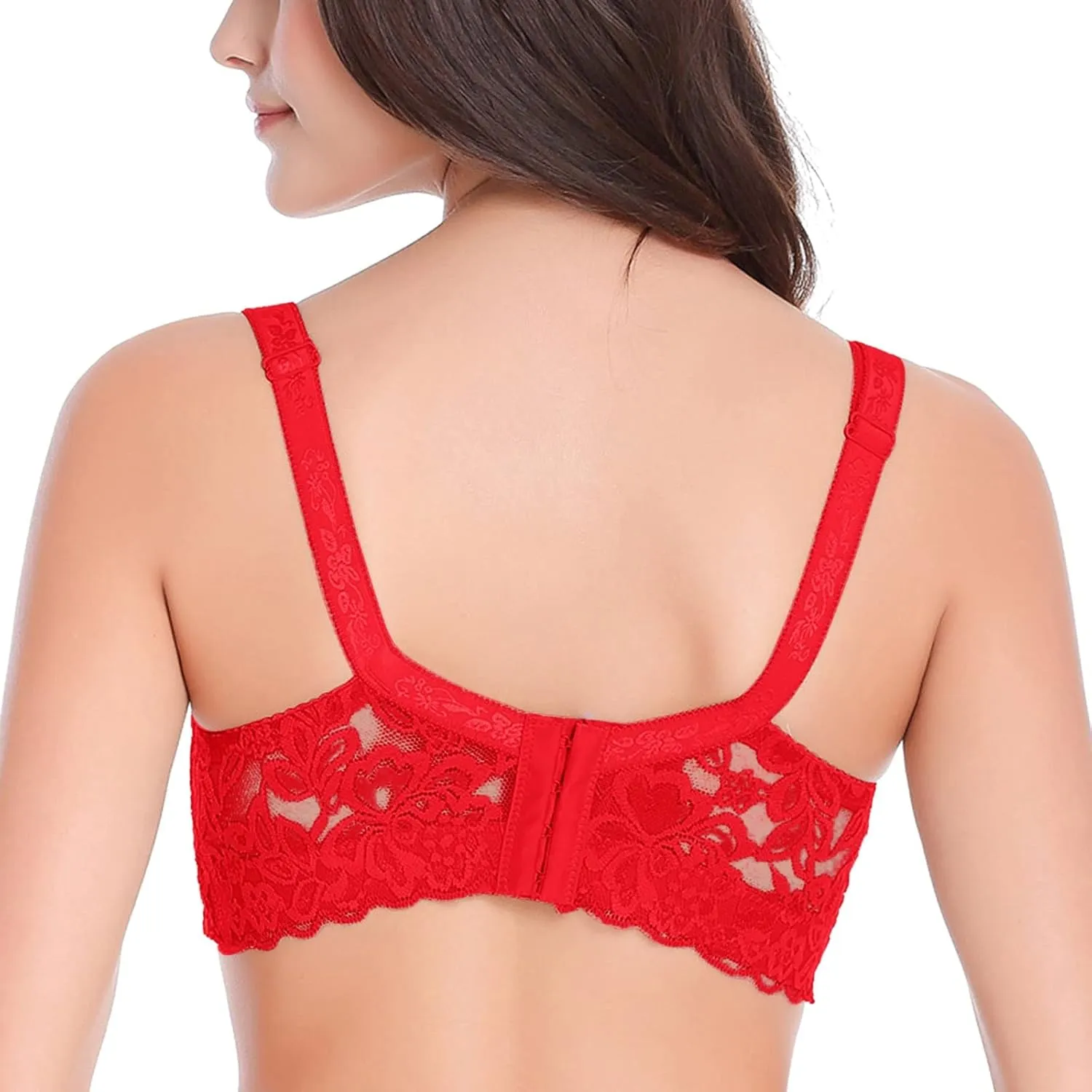 Lace Bralettes Womens Plunge Wireless Bras Camisole Tops Cami Strappy Sexy Soft Push Up Bras with Underwire Support
