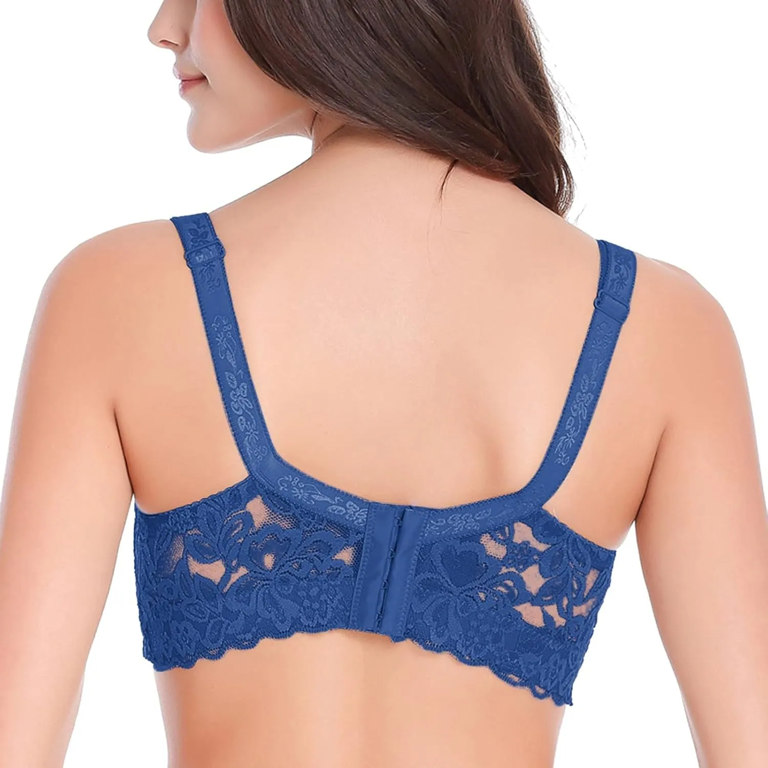 Lace Bralettes Womens Plunge Wireless Bras Camisole Tops Cami Strappy Sexy Soft Push Up Bras with Underwire Support