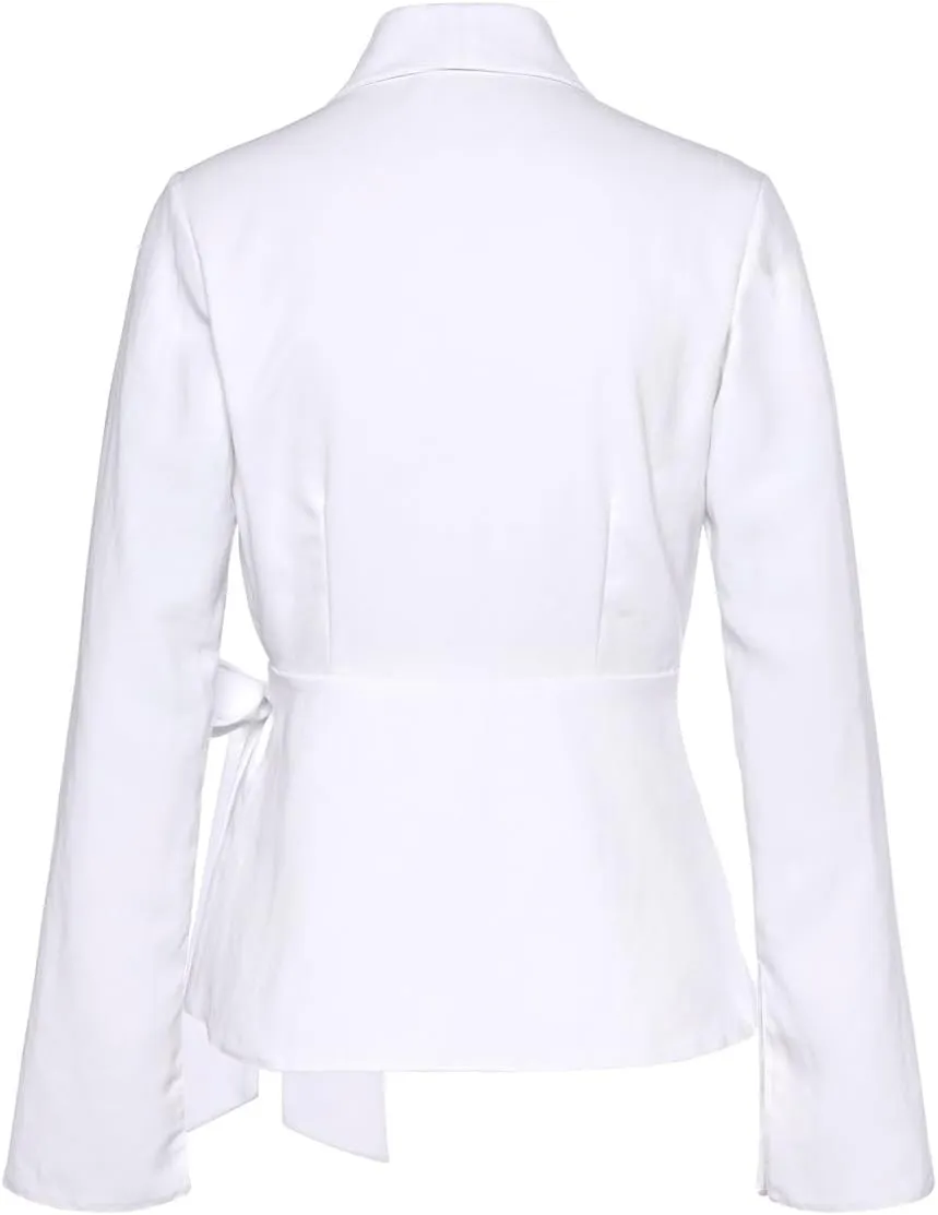 LASCANA Women's Lapel Wrap Blouse - Stylish V-Neck Long Sleeve Top for Casual & Office Wear