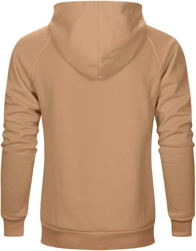 LBL Leading the Better Life Men's Solid Pullover Hoodies Sports Soft Blend Fleece Hooded Sweatshirts with Kangaroo Pocket