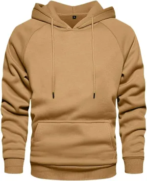 LBL Leading the Better Life Men's Solid Pullover Hoodies Sports Soft Blend Fleece Hooded Sweatshirts with Kangaroo Pocket