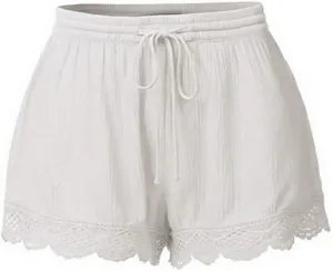 LCMTWX Flowy Shorts Waist Pants Shorts Loose Elastic Pocketed Womens Casual Drawstring Pants Flowy Shorts Jean Shorts Short