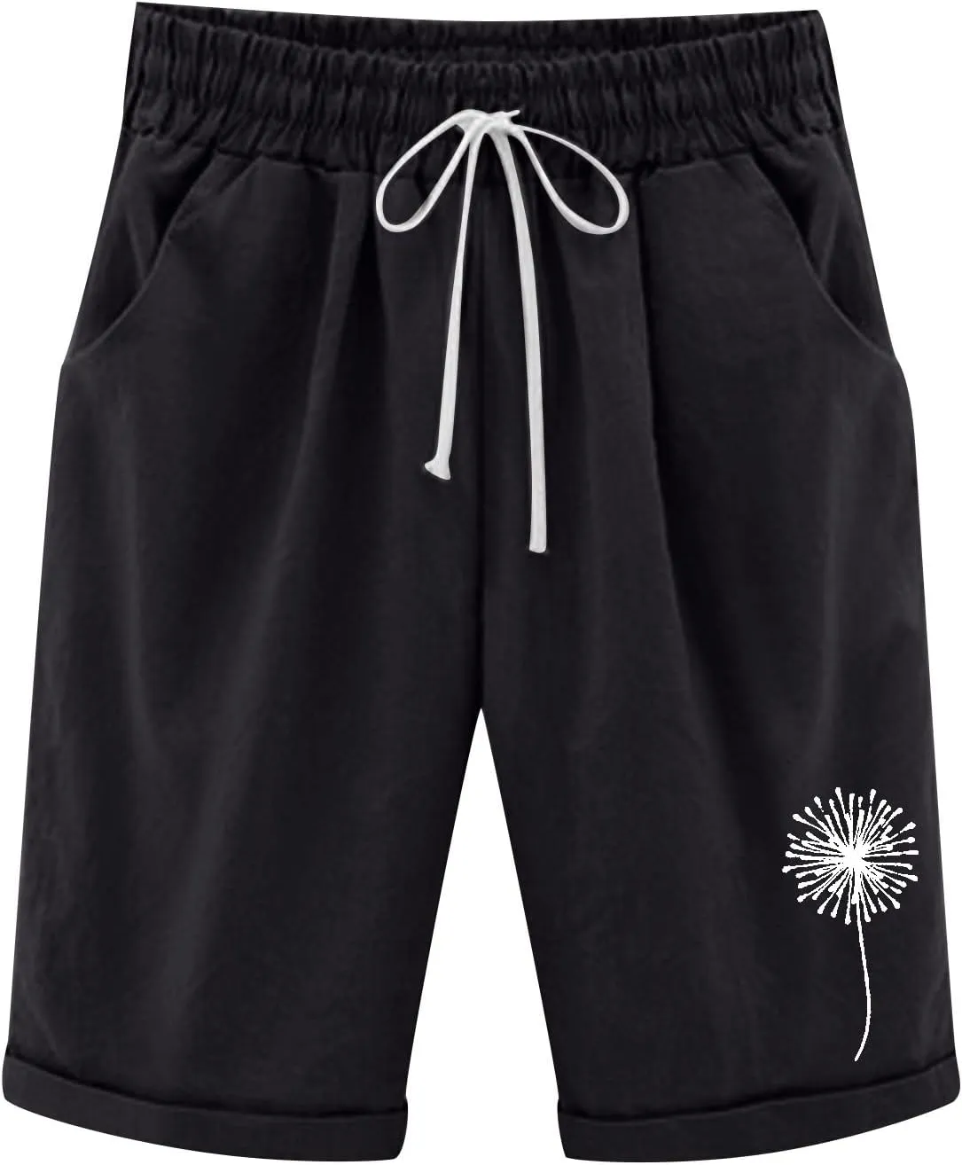 LCMTWX Flowy Shorts Waist Pants Shorts Loose Elastic Pocketed Womens Casual Drawstring Pants Flowy Shorts Jean Shorts Short