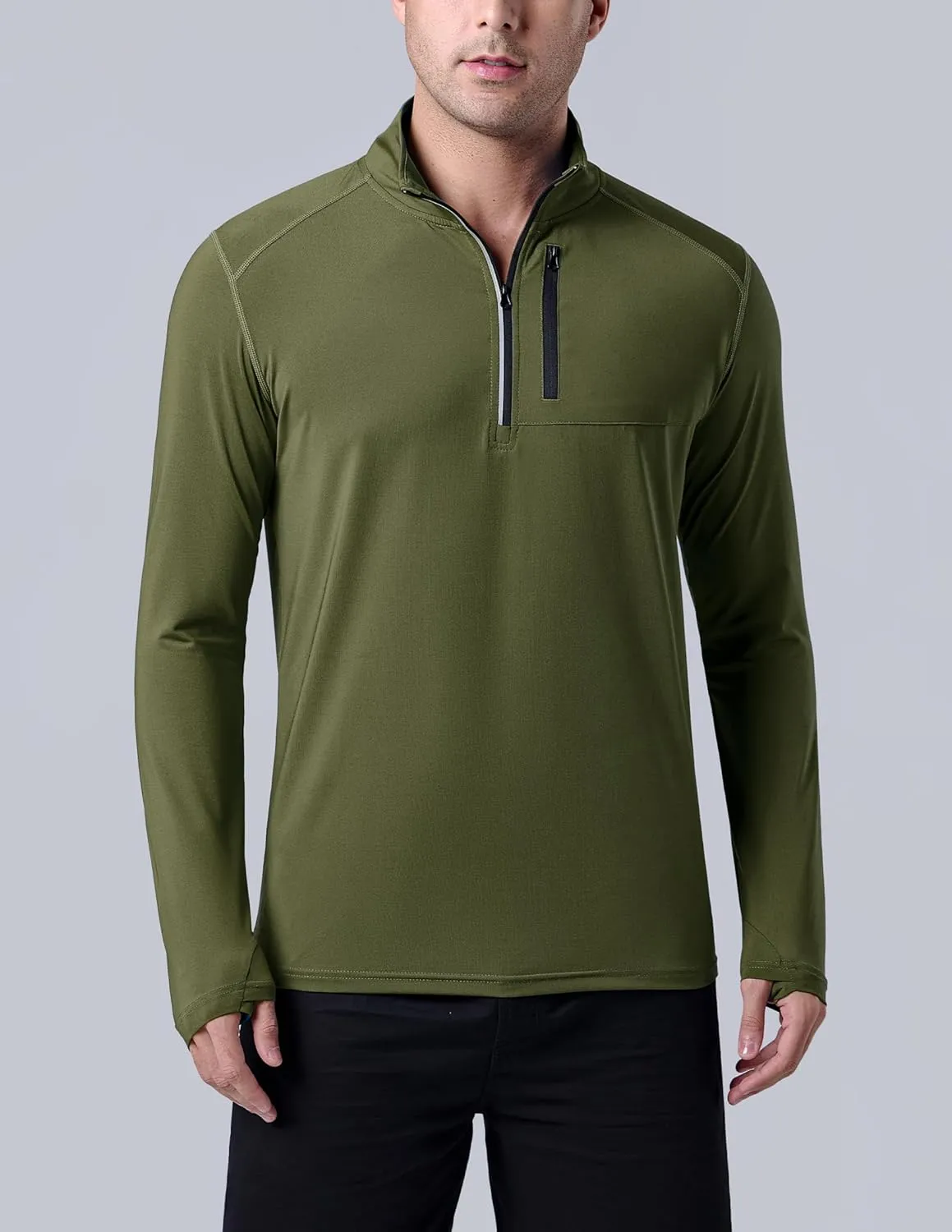 Liberty Imports 3-Pack Men’s Quarter-Zip Pullover Lightweight Long Sleeve Athletic Jackets Performance Workout Running Shirts