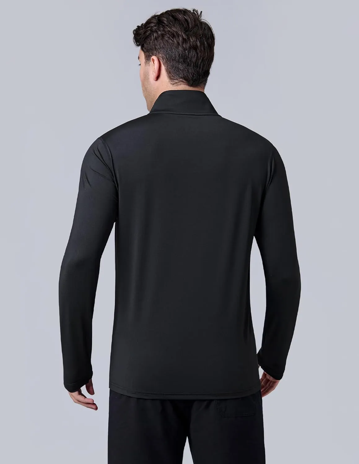 Liberty Imports 3-Pack Men’s Quarter-Zip Pullover Lightweight Long Sleeve Athletic Jackets Performance Workout Running Shirts