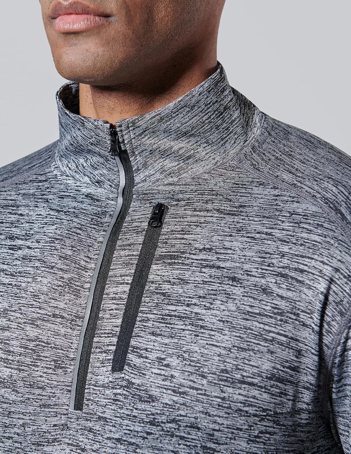Liberty Imports 3-Pack Men’s Quarter-Zip Pullover Lightweight Long Sleeve Athletic Jackets Performance Workout Running Shirts
