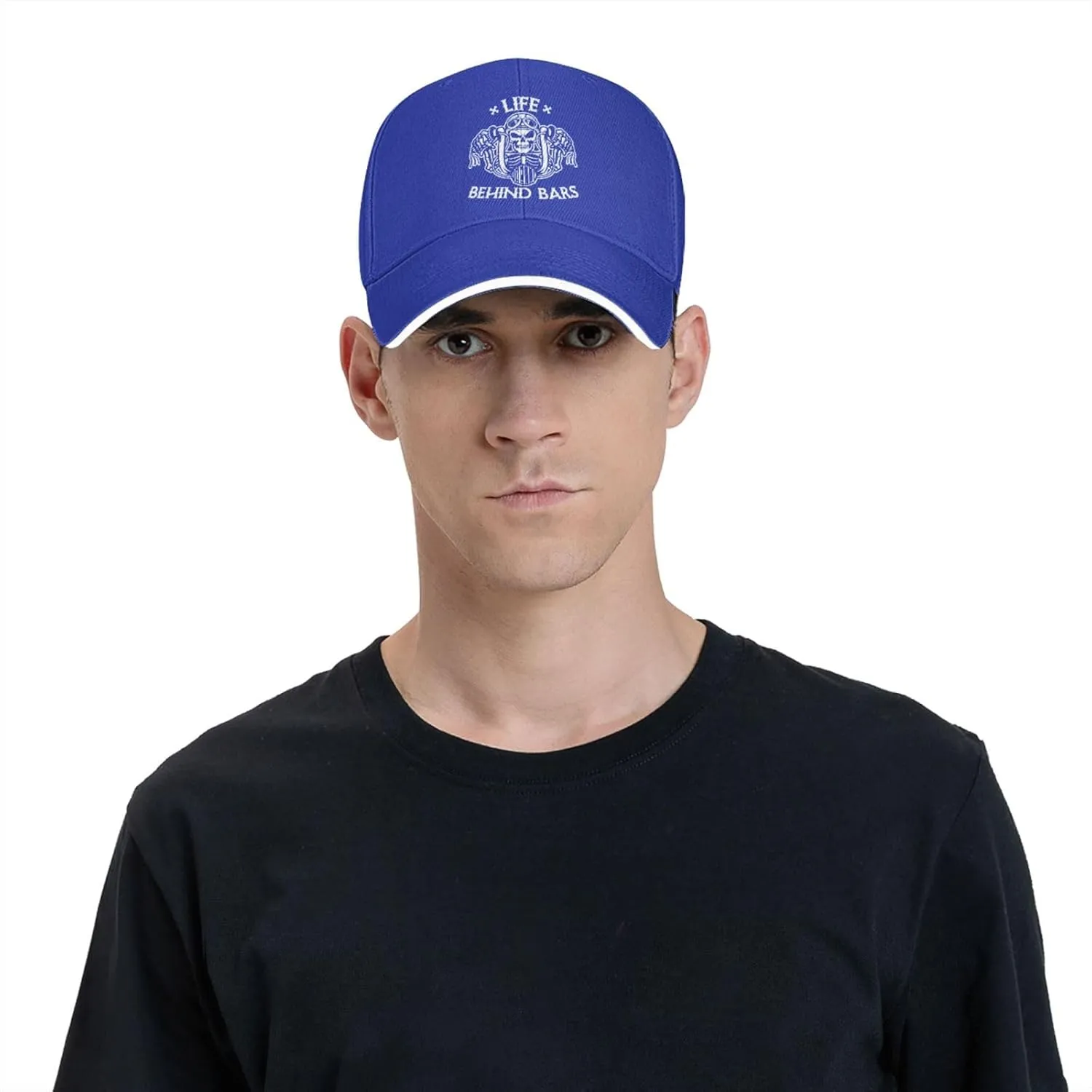 Life Behind Bars Motorcycle Biker Hat Mens Wide Brim Baseball Cap Adjustable Low Profile Sports Dad Hats