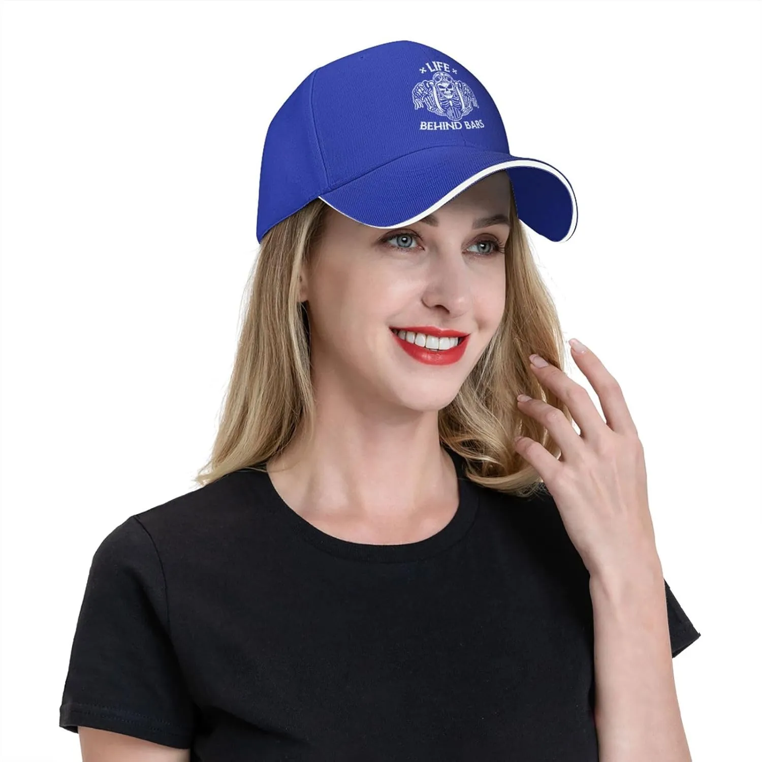 Life Behind Bars Motorcycle Biker Hat Mens Wide Brim Baseball Cap Adjustable Low Profile Sports Dad Hats
