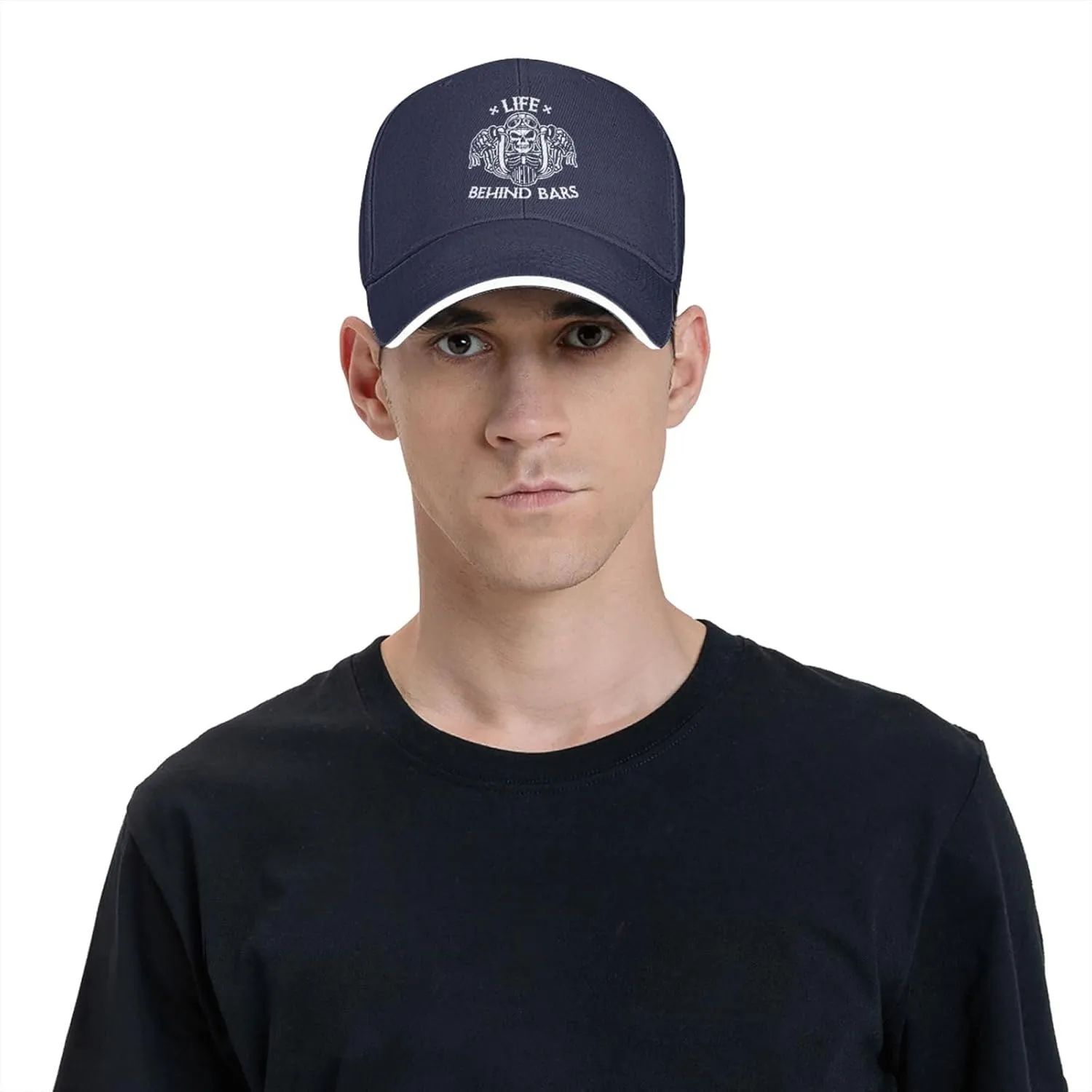 Life Behind Bars Motorcycle Biker Hat Mens Wide Brim Baseball Cap Adjustable Low Profile Sports Dad Hats
