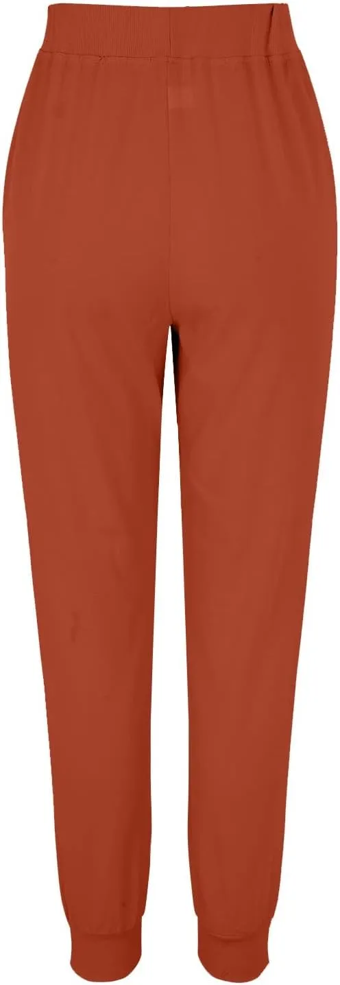 Linen Crop Pants for Women Casual Summer Elastic Waist Loose Fit Straight Leg Crop Pants Beach Trousers with Pockets