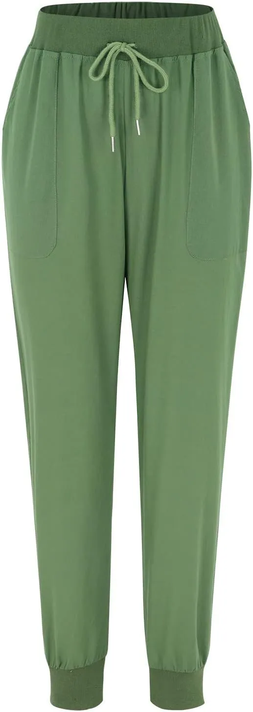 Linen Crop Pants for Women Casual Summer Elastic Waist Loose Fit Straight Leg Crop Pants Beach Trousers with Pockets