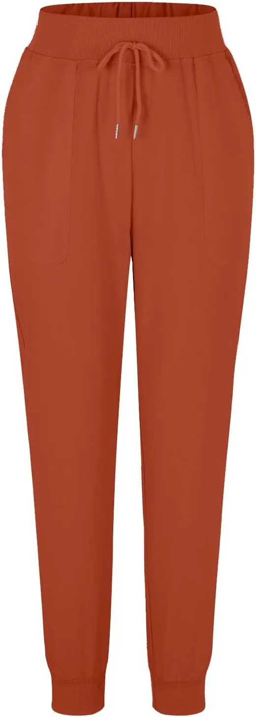 Linen Crop Pants for Women Casual Summer Elastic Waist Loose Fit Straight Leg Crop Pants Beach Trousers with Pockets