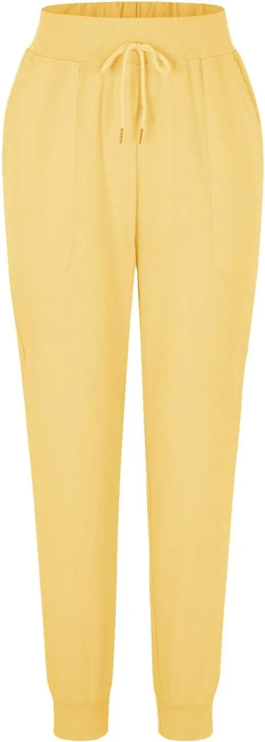 Linen Crop Pants for Women Casual Summer Elastic Waist Loose Fit Straight Leg Crop Pants Beach Trousers with Pockets