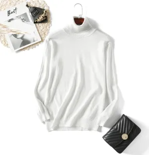 Long Sleeve Crew Neck Knit Oversized Pullover Sweater for Women Jumper Top Turtleneck Sweater