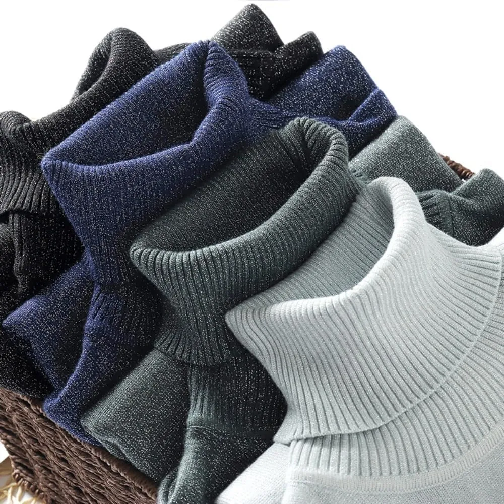 Long Sleeve Crew Neck Knit Oversized Pullover Sweater for Women Jumper Top Turtleneck Sweater