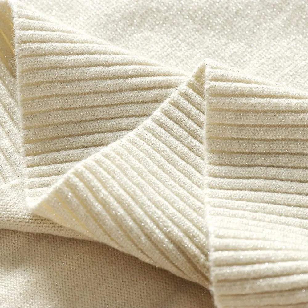 Long Sleeve Crew Neck Knit Oversized Pullover Sweater for Women Jumper Top Turtleneck Sweater