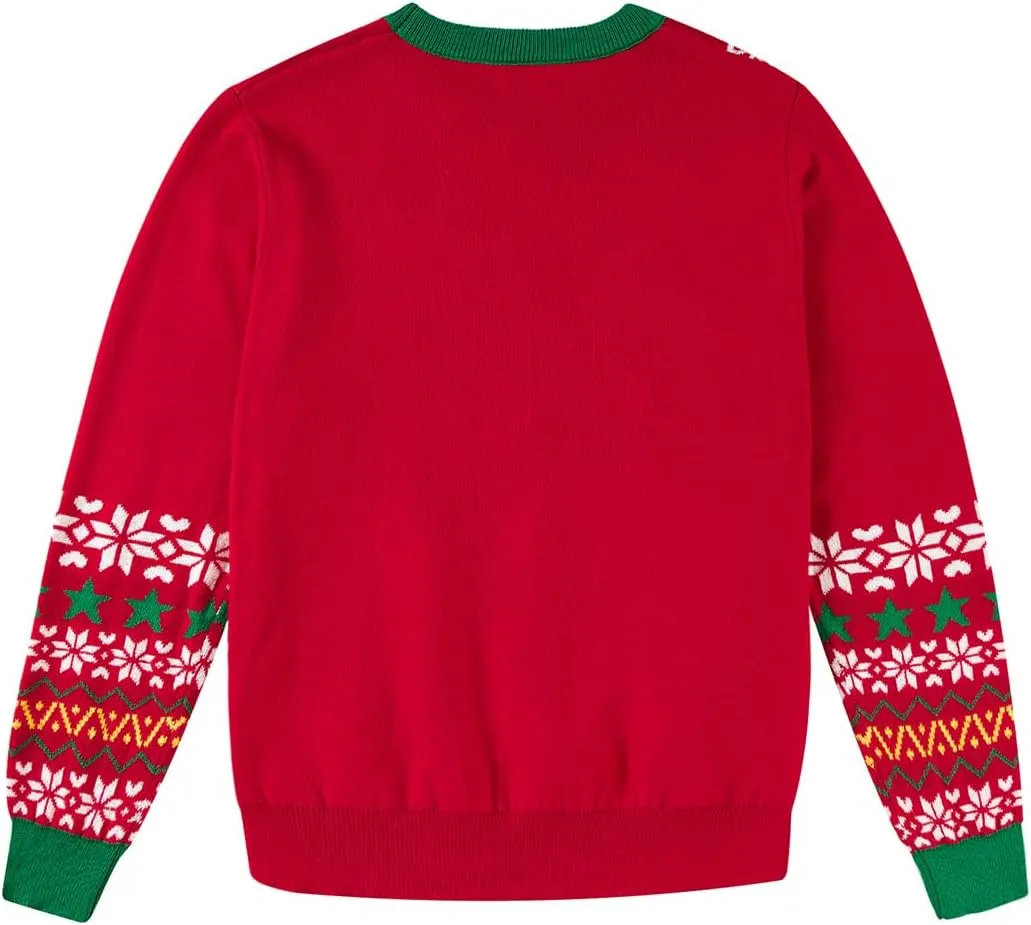 Lovekider 7-14 Years Girls Ugly Christmas Sweater for Kids Tinsel Garland Embellished Holiday Knit Pullovers