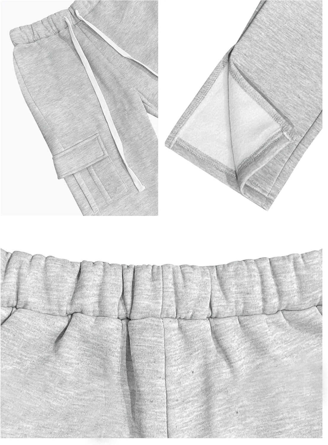 LovelyWholesale Women 2 Piece Outfits Long Sleeve Hoodies and Cargo Joggers Sweatsuit Sets