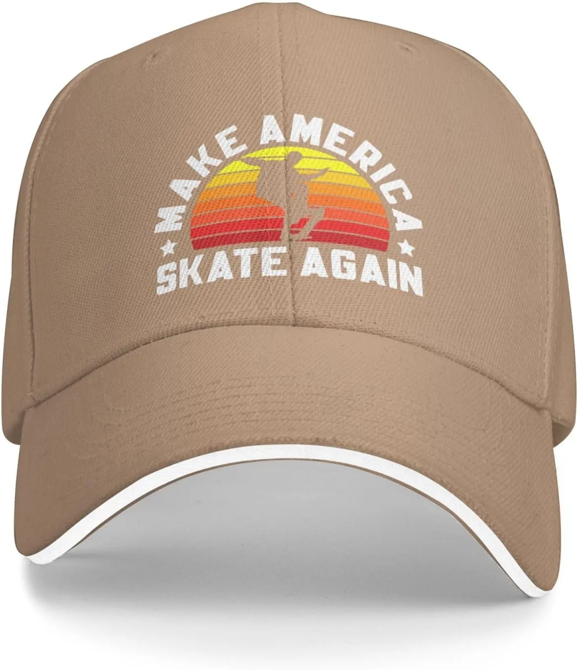 Make America Skate Again Skateboard Hat Mens Wide Brim Baseball Cap Adjustable Low Profile Sports Dad Hats